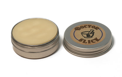 Doctor Slick Tub lid off showing wax