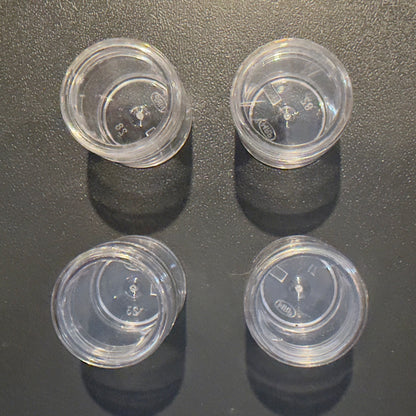 1 oz clear plastic tub with clear plastic screw lid 4 count
